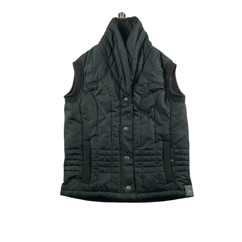 Spiewak & Sons Womens Quilted Puffer Vest Shawl Collar Green Size S Ripstop Snap